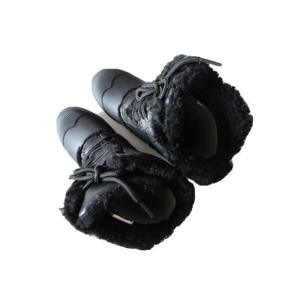 NIB HUNTER Original Shearling Lined Pac in Black Lace-up Rain Boots US 6 $235 - Picture 3 of 8